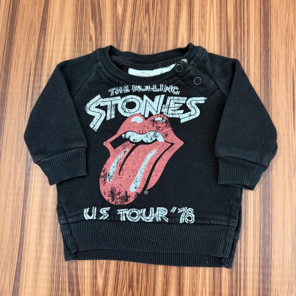the Rolling Stones Other - The Rolling Stones Newborn US Tour 78 Graphic Sweatshirt Black NB Pullover